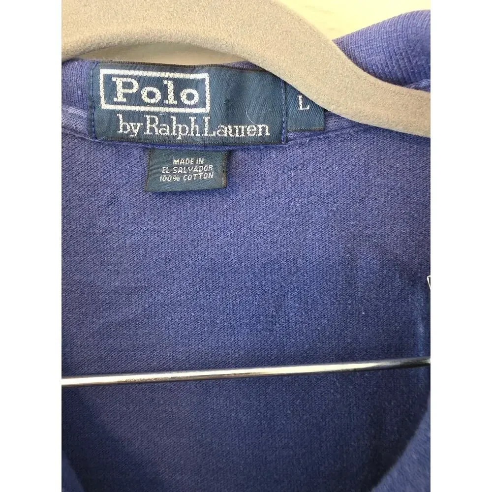 Polo Ralph Lauren Blue Classic Polo Shirt Size Large Cotton Preppy